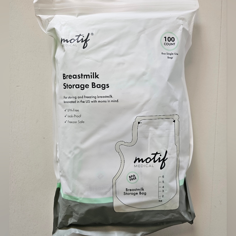 🔸️5 FOR $25 Set Of 3 Packs - Motif Medical Breastmilk Storage Bags - White